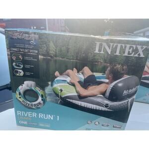 Intex River Run I Lounge 53 inch Inflatable Water Connect A Float- Turquoise